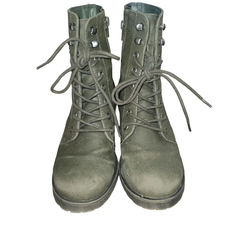 Madden NYC Klarra-P Ankle‎ Combat Boots Army Women's Sz 7 Y2K Military Gorpcore